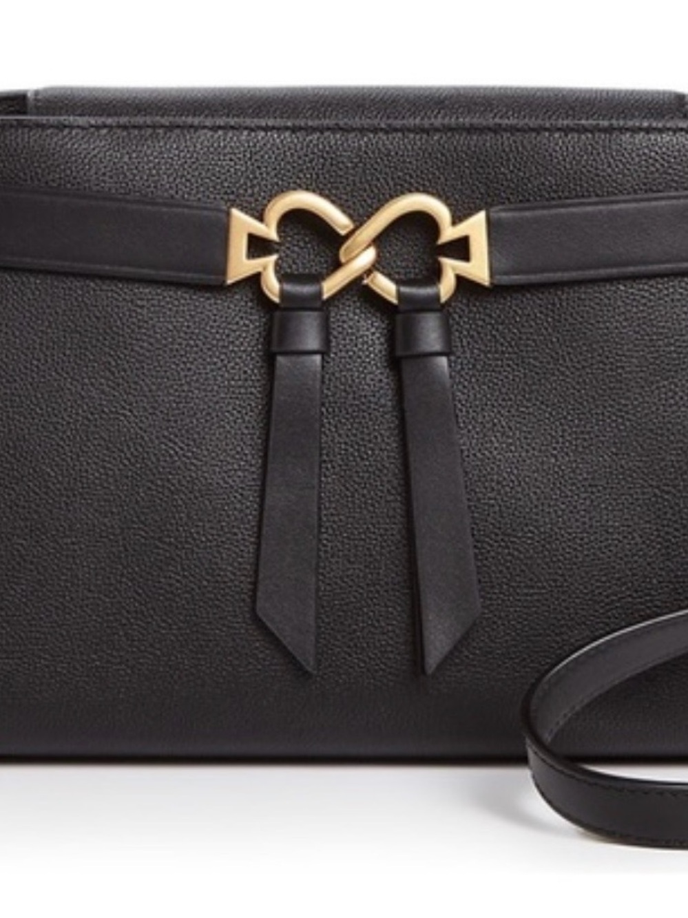 kate spade Black Pebbled Leather Crossbody with Gold Hardware